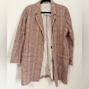 J.JILL Linen  Blend Jacket Duster  Striped Lagenlook Size medium office